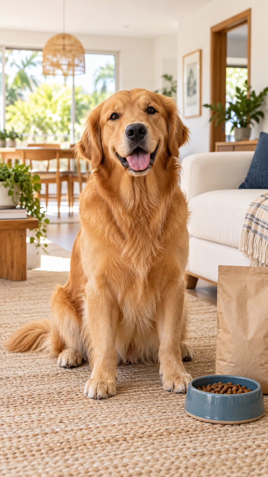 Cão em uma casa acolhedora. Imagem ilustrativa.
